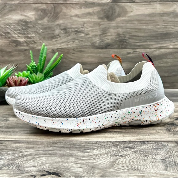 NIB Merrell Cloud Moc Knit Slip On Sneakers Shoes Confetti Pride Mens 10M 44 - Picture 4 of 12